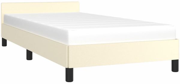 vidaXL Bettgestell mit Kopfteil ohne Matratze Creme 90x190 cm 347473 Bild 3