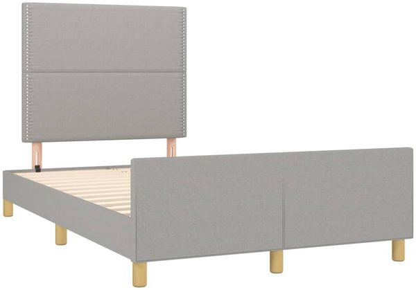 vidaXL Bettgestell ohne Matratze Hellgrau 120x200 cm Stoff 3124960 Bild 4