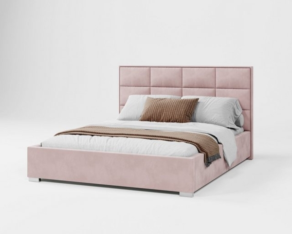 FDM Polsterbett Bettgestell Bettrahmen 120x200, 140x200, 160x200, 180x200cm (MADE IN EU - mit hochwertigem Velours Bezug, Bettrahmen, Bett, Optional mit Matratze bestellbar, mit großen gepolsterten Kopfteil), Mettelrahmen mit hydraulischer Klappfunktio... Bild 4