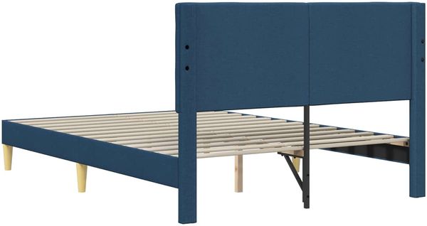 vidaXL Bettrahmen mit Kopfteil Blau 140 x 200 cm Stoff 42027802 Bild 6