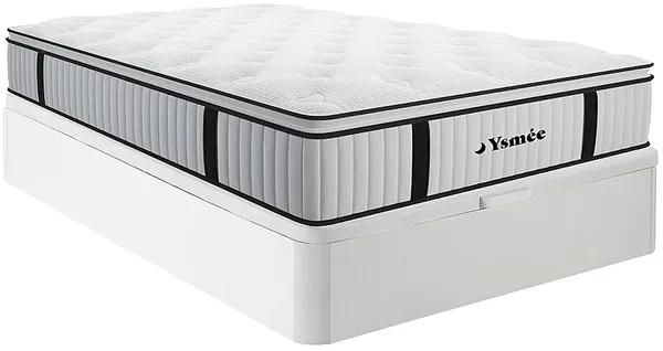 Vente-unique - AMERICAN DREAM Mattress and bed base set Holz, PlatteStoff Weiß - B 140 cm x H 30 cm28 cm x L 190 cm