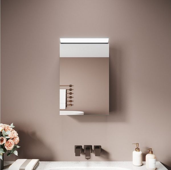 SONNI Spiegelschrank Spiegelschrank Badezimmerschrank 36×52cm Bestseller mit 8K Hochglanz-Frontbeleuchtung