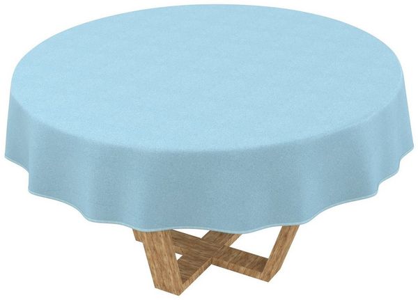 ANRO Tischdecke DanceDirty abwaschbar Leinenoptik wetterfest Falschuni Modern (Einzelstück 1-tlg, eine Tischdecke), Stofftischdecke schmutzabweisend Rund 100 Uni Hellblau