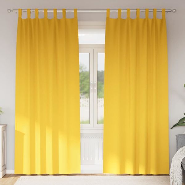 vidaXL Verdunkelungs-Vorhänge mit Ringen 2 pcs Senfgelb 225 x 140 cm 4107615