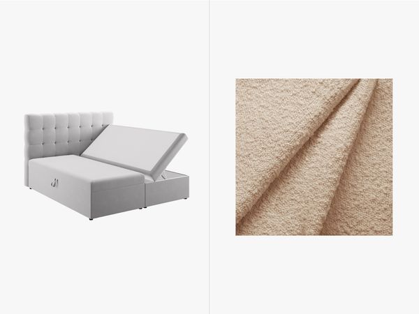 Micadoni Boxspringbett Mamaia Boucle Baloo Beige 180x200