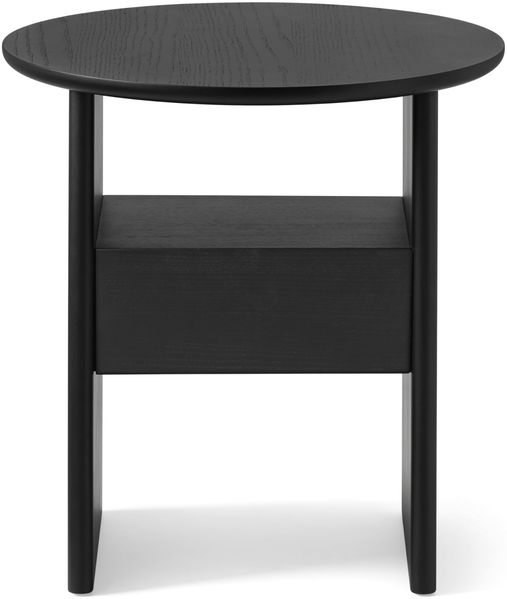 Calligaris Nachttisch Tau. Furnierstruktur schwarz matt furnierte Schublade in Mattschwarz. H: 52,5 B: 50 D: 50 cm