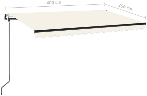 vidaXL Markise Automatisch Einziehbar 400x350 cm Creme 3069187 Bild 9