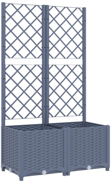 vidaXL Garten-Pflanzgefäß mit Spalier Blaugrau 80 x 40 x 136 cm PP 318251
