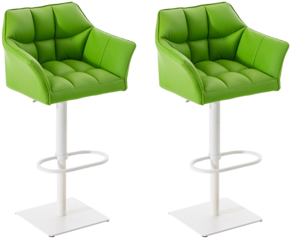 CLP 2er Set Barhocker Damaso Kunstleder drehbar und höhenverstellbar,grün weiß