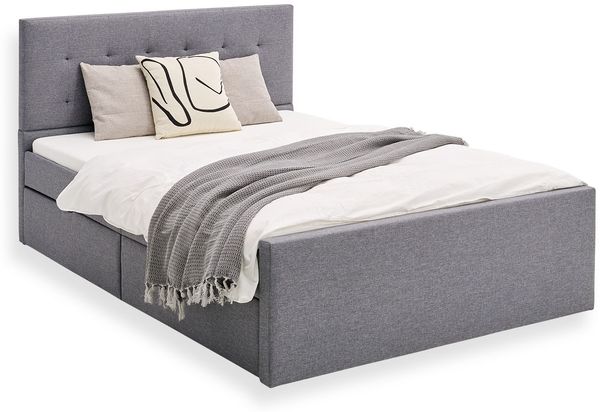 Homestyle4u Polsterbett inkl. Lattenrost und Schubladen, 140x200 cm, 4 Schubladen