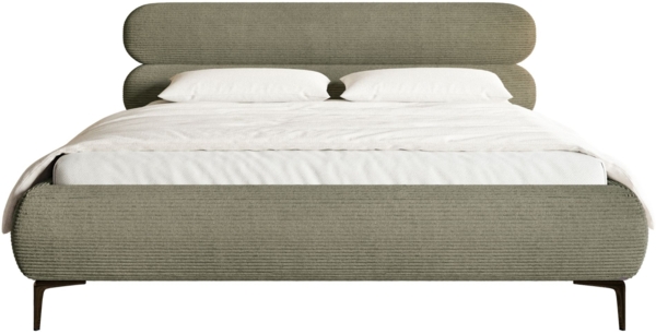 Selsey 'Roule Cord' Polsterbett 140x200 mit Cordstoff und schwarzen Füßen, Olivgrün Bild 6