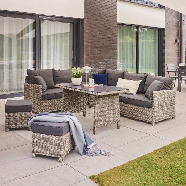 HOME DELUXE Rattan Sitzgruppe inkl. Tisch BAHIA