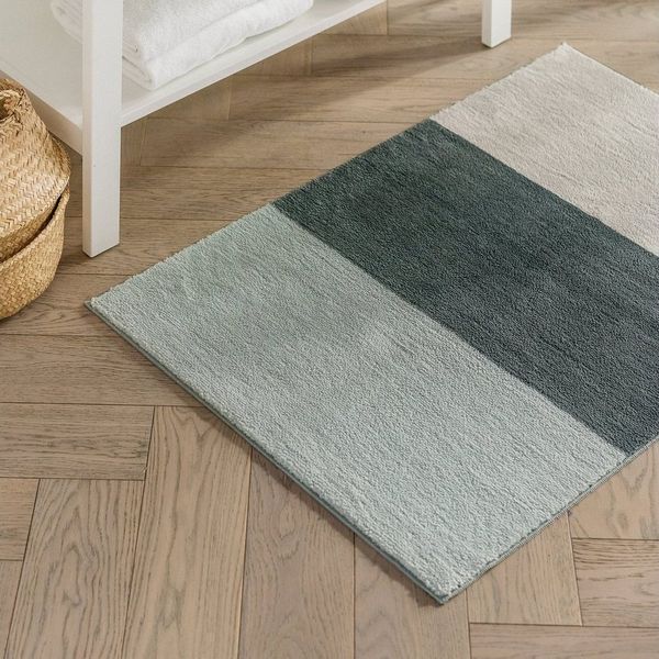 Karat Badematte Horizont, 4 Farben & 3 Größen, Badteppich, Höhe 12 mm, TPR Rücken, pflegeleicht, Badezimmer, Polyester, Rechteckig, Rutschhemmender TPR-Rücken