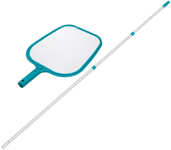 Bestway | Teleskopstangen Set mit Poolkescher AquaScoop | 360 cm | Feinmaschig für eine effiziente Oberflächenreinigung | Poolreinigung für Pool, Planschbecken & Whirlpool