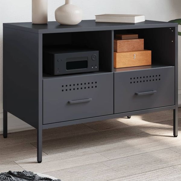 vidaXL TV-Schrank Anthrazit 68x39x50,5 cm Stahl 843046