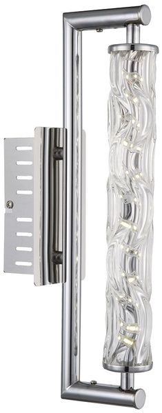 LED Wandleuchte, Chrom, Glas, klar, B 38 cm
