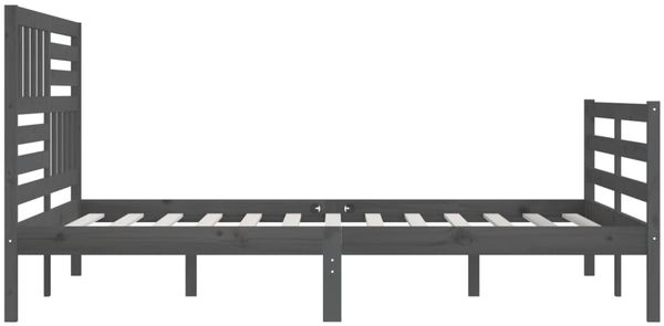 vidaXL Massivholzbett Grau 200x200 cm [3101110] Bild 5