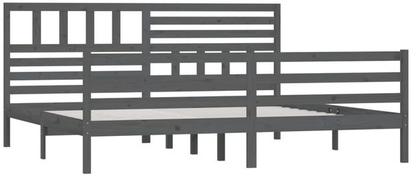 vidaXL Massivholzbett Grau 200x200 cm [3101110] Bild 3