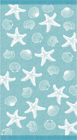 Delindo Lifestyle Strandtuch MIAMI, Frottee, Baumwolle, Frottier (1-St), mit Muschelmotiv in 3-D-Optik