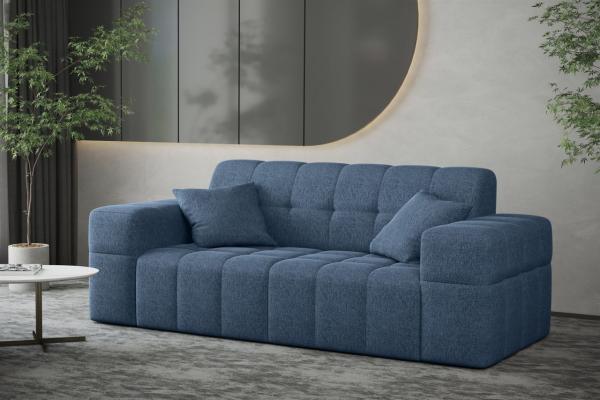 Sofa Designersofa NANCY 2-Sitzer in Stoff Neve Blau