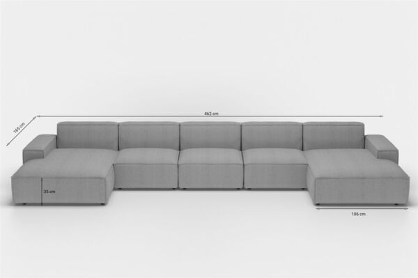 Wohnlandschaft Sofa U-Form CELES PREMIUM XL in Stoff Scala Anthrazit Bild 3
