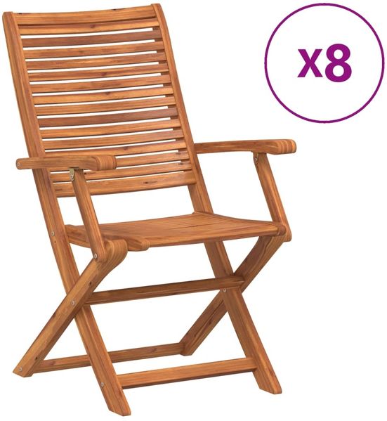 vidaXL Gartenstühle 8 Stk. Klappbar 57x66x95 cm Massivholz Akazie 3214476