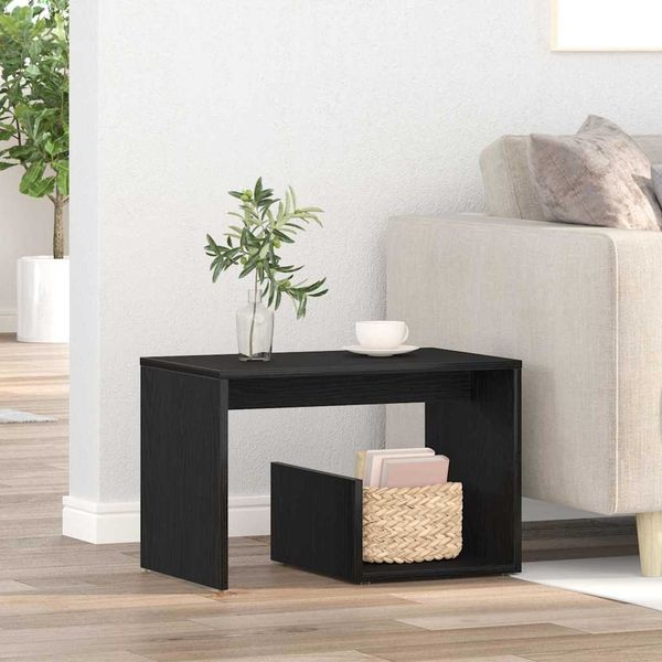 vidaXL Beistelltisch Schwarz Eichen-Optik 59 x 36 x 38 cm 862622