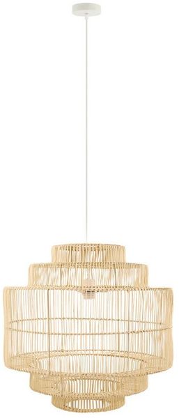 HOME DELUXE Hängeleuchte aus Rattan SIA - Weiß/Bambus