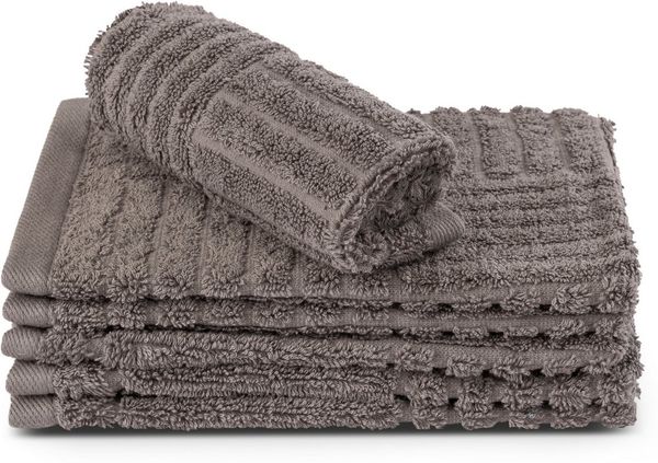 ROSS Waschhandschuh CARRE, (Packung, 6-St), 100% Baumwolle, Rippenstruktur, große Farbauswahl