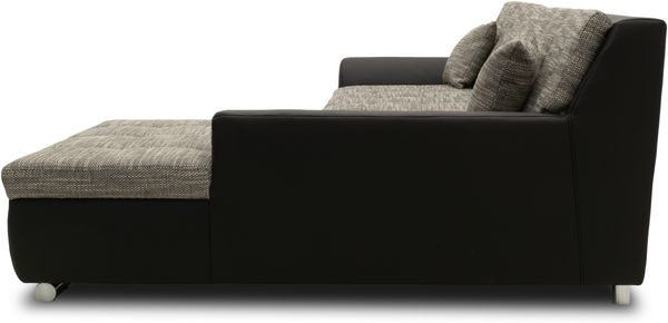 DOMO Collection Treviso, Ecksofa, Webstoff/Kunstleder weißgrau/schwarz, 240 x 178 cm Bild 4