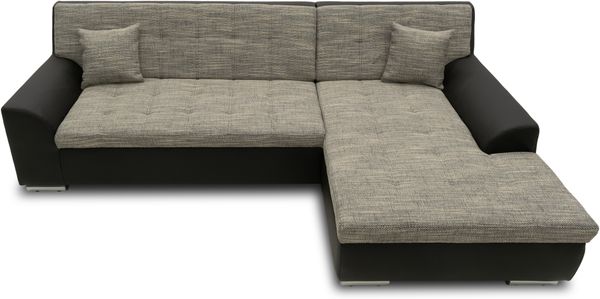 DOMO Collection Treviso, Ecksofa, Webstoff/Kunstleder weißgrau/schwarz, 240 x 178 cm Bild 6