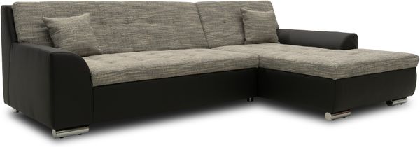 DOMO Collection Treviso, Ecksofa, Webstoff/Kunstleder weißgrau/schwarz, 240 x 178 cm Bild 2