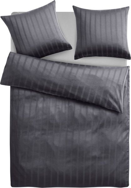 LeGer Home by Lena Gercke Bettwäsche Leonore, Mako-Satin, 2 teilig, Mako-Satin Streifen aus 100% Baumwolle, Größe ab 135x200 cm