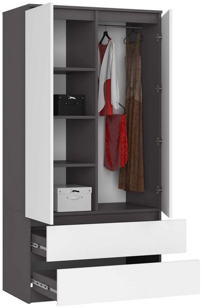 Raumhirsch Furniture Kleiderschrank - Hochwertiger Stauraum - Schlafzimmermöbel Stilvoller Schlafzimmerschrank, ideal für Jugendzimmer & Wohnzimmer