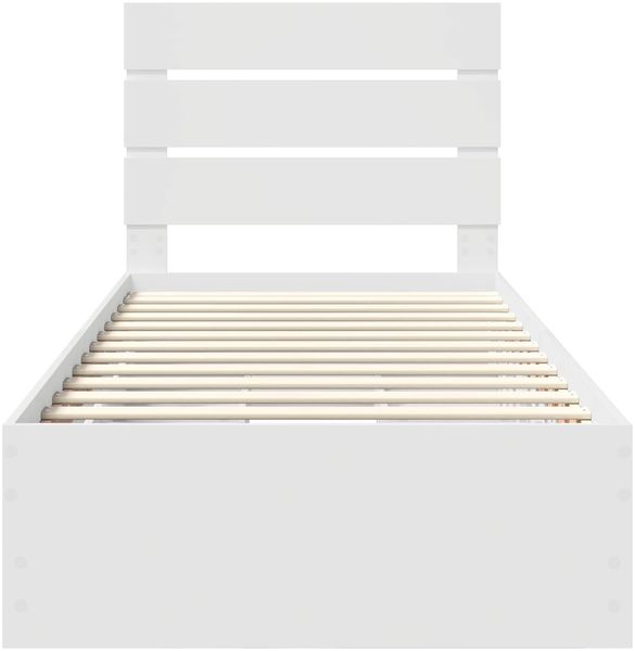 vidaXL Bettrahmen mit Schubladen Weiß 90 x 190 cm Ingenieurs Holz 3411863 Bild 8