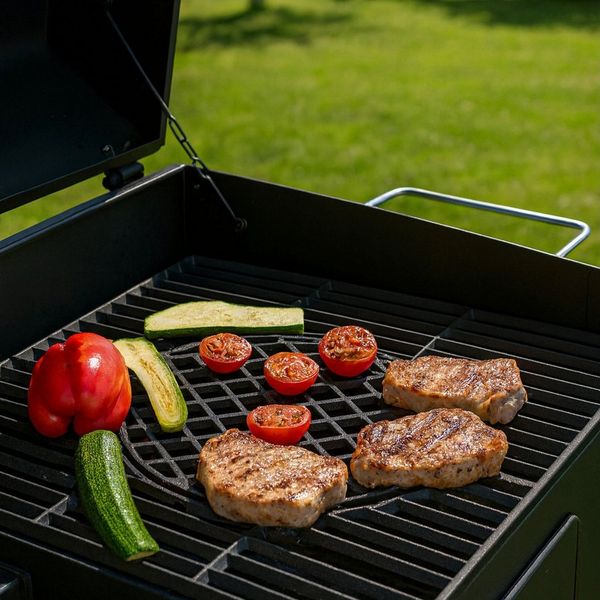 BBQ-Toro Grillrost Gusseisen Grillrost System 60 x 44 cm, Rost-in-Rost Gussrost Grill, Ideal für scharfes und schnelles Anbraten
