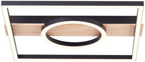 BRE-Light Maureen LED Deckenleuchte 42x40cm schwarz/holz Metall/Holz/Kunststoff 24 W LED integriert (2700lm, 3000K)