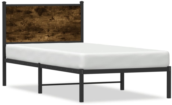 vidaXL Metallbett ohne Matratze Räuchereiche 90x200 cm 4007660