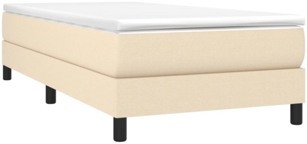 vidaXL Polsterbett, Stoff, 25,0 cm, Creme, 80x200 cm, mit Lattenrost, Schwarz Bild 7