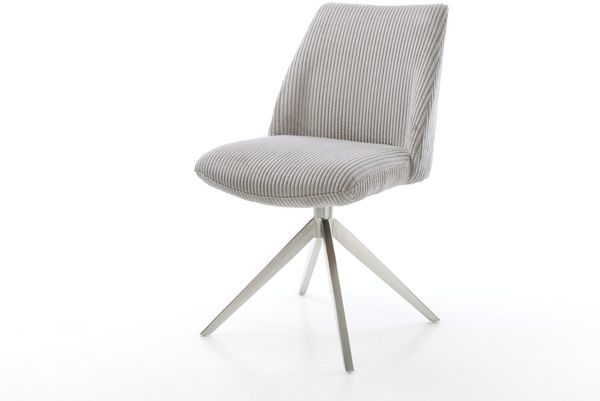 Drehstuhl Elso-Flex Cord Silbergrau Kreuzgestell breit Edelstahl 360° drehbar Taschenfederkern