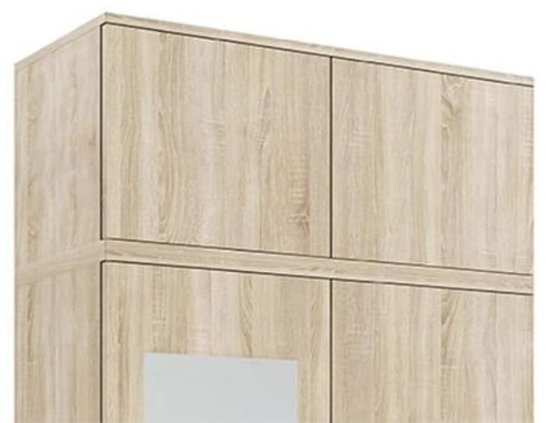 Garderoben-Set BERLIN – Kleiderschrank mit Polsterplatten, Schuhschrank und Schrankaufsatz, für Flur und Eingangsbereich (Sonoma Eiche, Trinity 02), 225 x 40 x 220 cm Bild 5