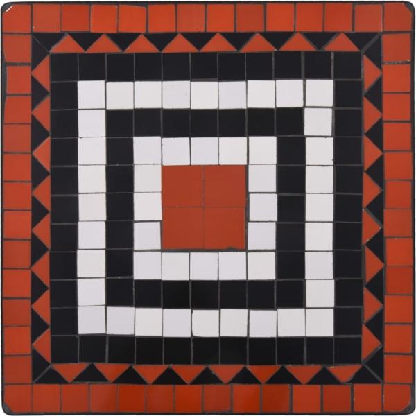 vidaXL Mosaik-Bistrotisch Terrakottarot und Weiß 60 cm Keramik 46708 Bild 4