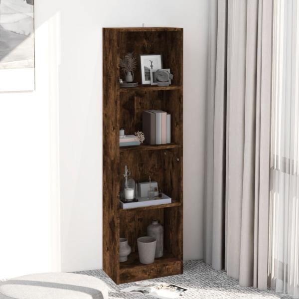 vidaXL Bücherregal 4 Fächer Räuchereiche 40x24x143 cm Holzwerkstoff 816065