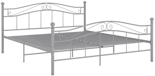 vidaXL Bett Grau Metall 200x200 cm 325008