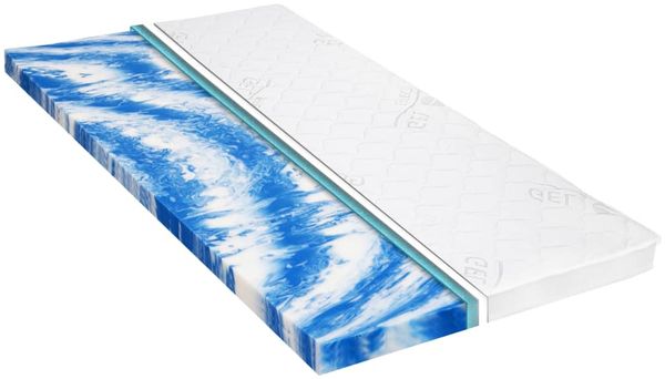 Matratzenauflage mit Gelschaum, weiß, 7 cm, 100x200 cm