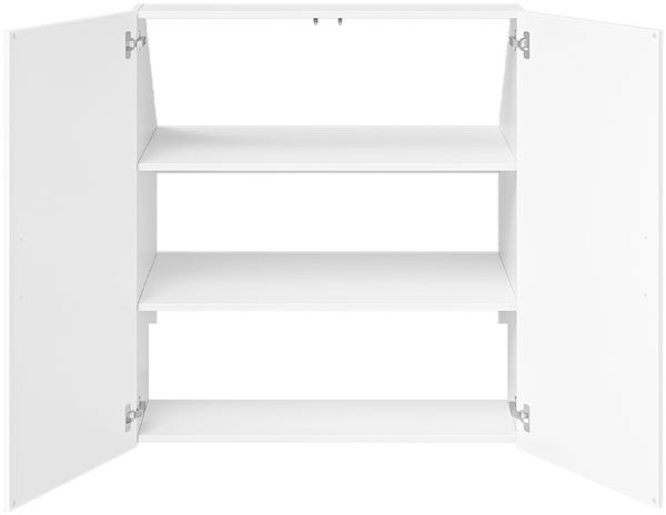 Bellamio 'Aland' Dachschrägenregal mit Türen, weiß, 100x52x90 cm, mit Push-to-open, Schrank für Dachschräge mit 3 Fächern Bild 10