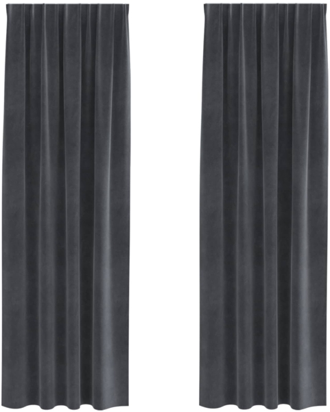 vidaXL Verdunkelungsvorhänge 2 pcs Hellgrau 140 x 260 cm Samt 4107262