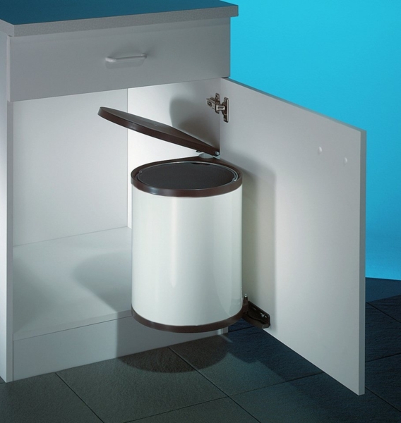 WESCO 010212-10 Abfalleimer 13 Liter RONDO 2 ab 40 cm Schrankbreite, weiß