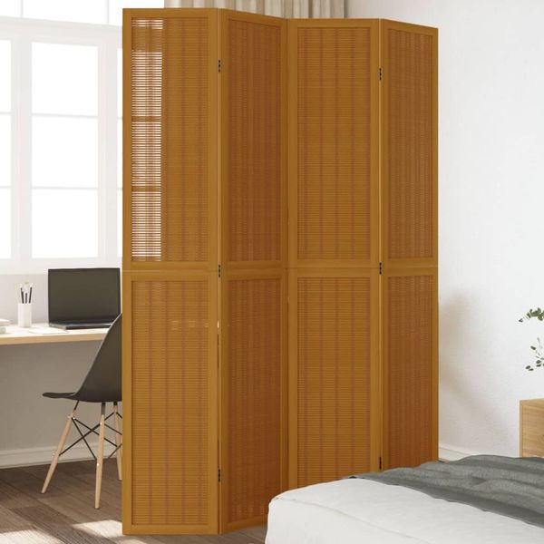 vidaXL 4-tlg. Raumteiler Braun Massivholz Paulownia 358820