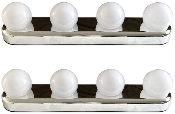 HAC24 LED Spiegelleuchte 2er Set LED Spiegellampe Spiegel Kosmetik Make Up Leuchte, mit Saugnäpfen
